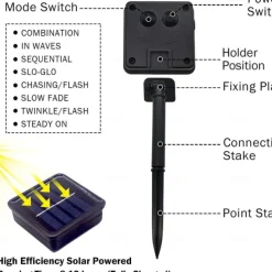 Solar Outdoor String Lights, Total 10M-100Leds Teardrop Water Drop Lights, Solar Christmas Lights Outdoor Waterproof for Garden Patio Yard Tree Party Christmas Decor