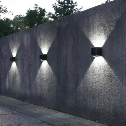 Solar Outdoor Wall Lamp 2 Modes Lighting Adjustable Solar Light Up And Down Luminous Villa Courtyard Wall Railing Decor Light Outdoor Waterproof Spot Light for Yard Deck Garden Garage Walkway Porch