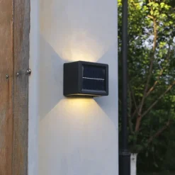 Solar Outdoor Wall Lamp 2 Modes Lighting Adjustable Solar Light Up And Down Luminous Villa Courtyard Wall Railing Decor Light Outdoor Waterproof Spot Light for Yard Deck Garden Garage Walkway Porch