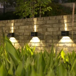 Solar Outdoor Wall Lamp 2 Modes Lighting Adjustable Solar Light Up And Down Luminous Villa Courtyard Wall Railing Decor Light Outdoor Waterproof Spot Light for Yard Deck Garden Garage Walkway Porch