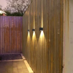 Solar Outdoor Wall Lamp 2 Modes Lighting Adjustable Solar Light Up And Down Luminous Villa Courtyard Wall Railing Decor Light Outdoor Waterproof Spot Light for Yard Deck Garden Garage Walkway Porch