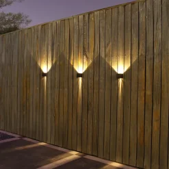 Solar Outdoor Wall Lamp 2 Modes Lighting Adjustable Solar Light Up And Down Luminous Villa Courtyard Wall Railing Decor Light Outdoor Waterproof Spot Light for Yard Deck Garden Garage Walkway Porch