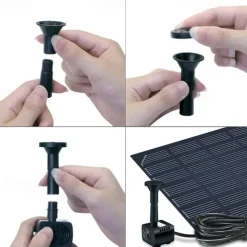 Solar Panel Powered Water Fountain Pool Pond Garden Water Sprinkler Sprayer with Water Pump Spray Heads