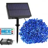 Solar Power String Light 50M-400LEDs 100M-800LEDs with Remote Control 8 Mode Flashing Timing Set Plug-in Dual Purpose Thanksgiving Christmas Outdoor Party Garden Decoration Fairy Lights Gypsophila 24V