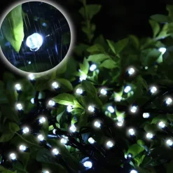 Solar Power String Light 50M-400LEDs 100M-800LEDs with Remote Control 8 Mode Flashing Timing Set Plug-in Dual Purpose Thanksgiving Christmas Outdoor Party Garden Decoration Fairy Lights Gypsophila 24V