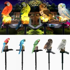 Solar Powered Garden Lights Owl Parrot Lawn Light Solar Lights Waterproof Solar Led Light Outdoor Decoration Solar Lamp Led Lights