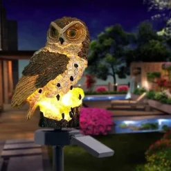 Solar Powered Garden Lights Owl Parrot Lawn Light Solar Lights Waterproof Solar Led Light Outdoor Decoration Solar Lamp Led Lights