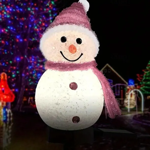 Solar Snowman Light Christmas Outdoor Villa Courtyard Lawn Decoration Garden Waterproof Night Light Christmas Arrangement Ground Insert Lights