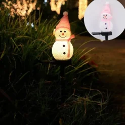 Solar Snowman Light Christmas Outdoor Villa Courtyard Lawn Decoration Garden Waterproof Night Light Christmas Arrangement Ground Insert Lights