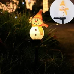 Solar Snowman Light Christmas Outdoor Villa Courtyard Lawn Decoration Garden Waterproof Night Light Christmas Arrangement Ground Insert Lights