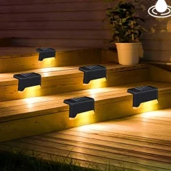 Solar Step Light Waterproof Courtyard Lights Fence Decor Wall Lamp Outdoor Railing Stair Step Decorative Lighting