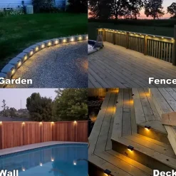 Solar Step Light Waterproof Courtyard Lights Fence Decor Wall Lamp Outdoor Railing Stair Step Decorative Lighting