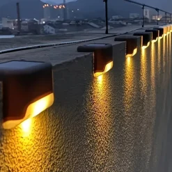 Solar Step Light Waterproof Courtyard Lights Fence Decor Wall Lamp Outdoor Railing Stair Step Decorative Lighting