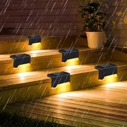 Solar Step Light Waterproof Courtyard Lights Fence Decor Wall Lamp Outdoor Railing Stair Step Decorative Lighting