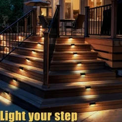 Solar Step Light Waterproof Courtyard Lights Fence Decor Wall Lamp Outdoor Railing Stair Step Decorative Lighting