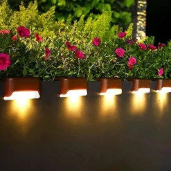 Solar Step Light Waterproof Courtyard Lights Fence Decor Wall Lamp Outdoor Railing Stair Step Decorative Lighting