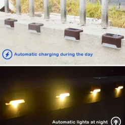 Solar Step Light Waterproof Courtyard Lights Fence Decor Wall Lamp Outdoor Railing Stair Step Decorative Lighting