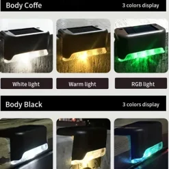 Solar Step Light Waterproof Courtyard Lights Fence Decor Wall Lamp Outdoor Railing Stair Step Decorative Lighting