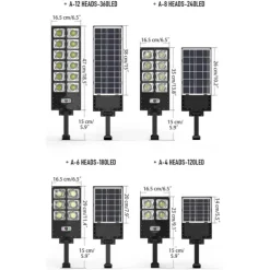 Solar Street Lights Outdoor Waterproof High Brightness Dusk to Dawn LED Lamp with Motion Sensor Remote Control for Garden Patio Porch Garage
