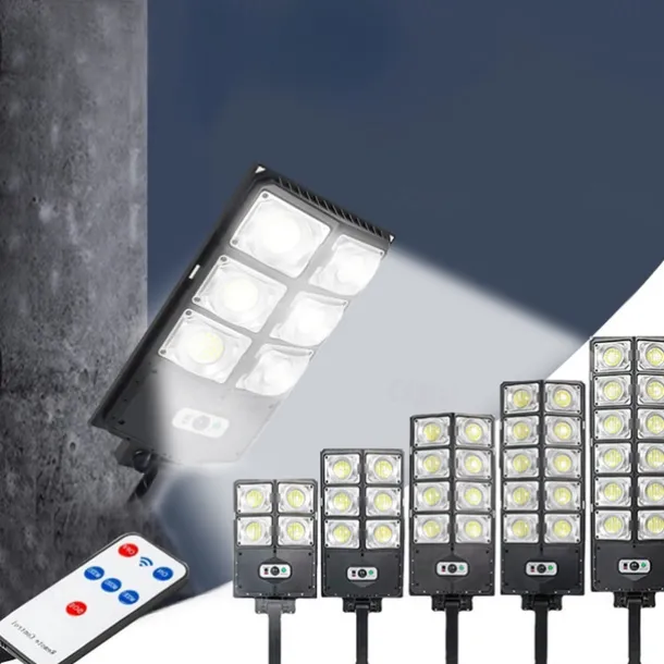 Solar Street Lights Outdoor Waterproof High Brightness Dusk to Dawn LED Lamp with Motion Sensor Remote Control for Garden Patio Porch Garage