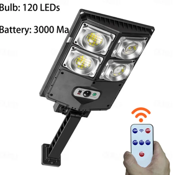 Solar Street Lights Outdoor Waterproof High Brightness Dusk to Dawn LED Lamp with Motion Sensor Remote Control for Garden Patio Porch Garage