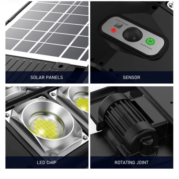 Solar Street Lights Outdoor Waterproof High Brightness Dusk to Dawn LED Lamp with Motion Sensor Remote Control for Garden Patio Porch Garage