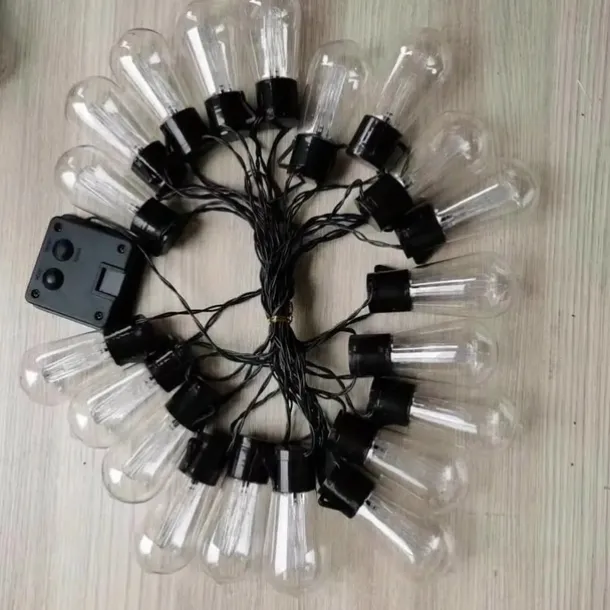 Solar Vintage Bulb String Lights, Christmas Waterproof Fairy Lights with 10/20/30 LED Shatterproof Bulbs & 8 Twinkle Modes for Holiday,Xmas, Wedding & Camping Decor