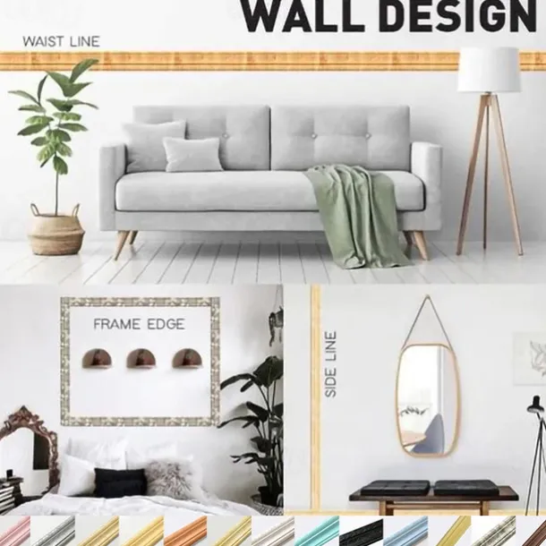 Solid Color 3D Wallpaper Border Waistline Baseboard Peel and Stick Self Adhesive Marble Waterproof PVC/Vinyl Modern Wall Decal for Room Multiple Size