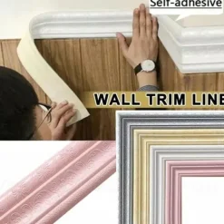 Solid Color 3D Wallpaper Border Waistline Baseboard Peel and Stick Self Adhesive Marble Waterproof PVC/Vinyl Modern Wall Decal for Room Multiple Size