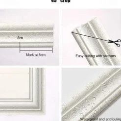 Solid Color 3D Wallpaper Border Waistline Baseboard Peel and Stick Self Adhesive Marble Waterproof PVC/Vinyl Modern Wall Decal for Room Multiple Size