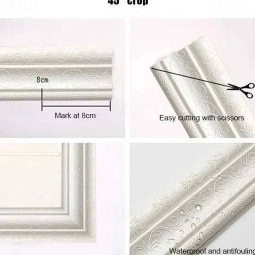 Solid Color 3D Wallpaper Border Waistline Baseboard Peel and Stick Self Adhesive Marble Waterproof PVC/Vinyl Modern Wall Decal for Room Multiple Size