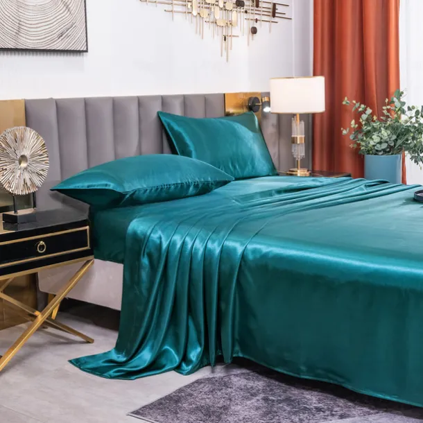 Solid Color Satin Bed Sheet Bed Sheet Set