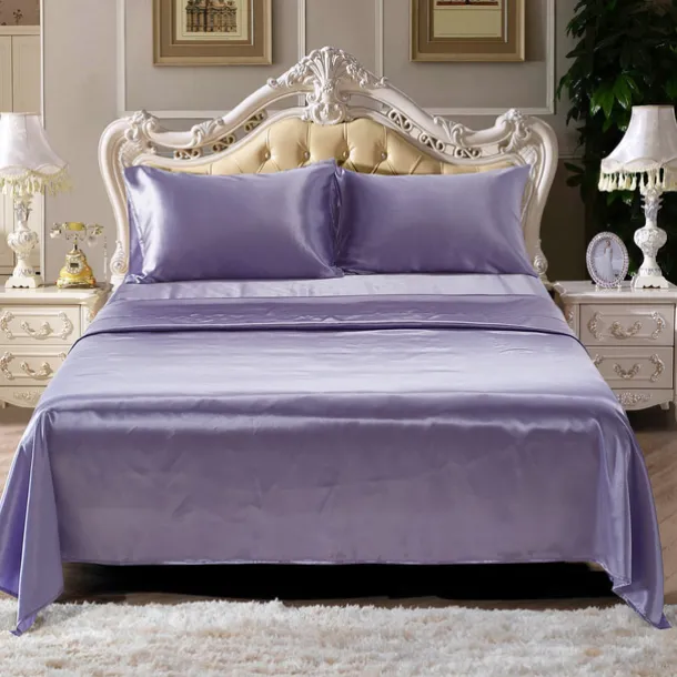 Solid Color Satin Bed Sheet Bed Sheet Set