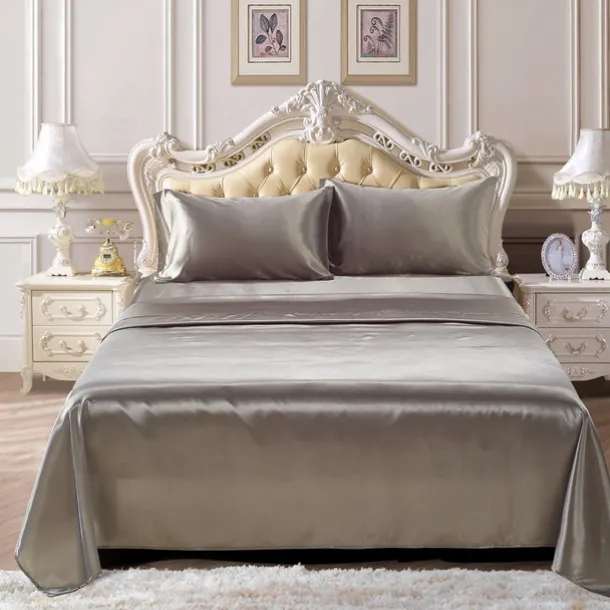 Solid Color Satin Bed Sheet Bed Sheet Set