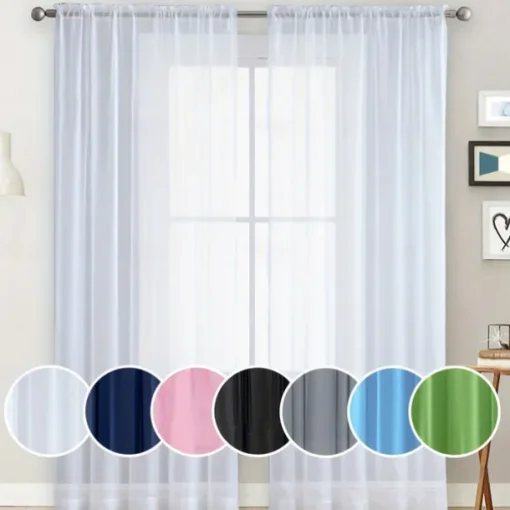 Solid Color Trilon Curtains, Gauze Curtains, Semi-Blackout Balcony Thin Curtains
