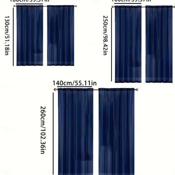 Solid Color Trilon Curtains, Gauze Curtains, Semi-Blackout Balcony Thin Curtains
