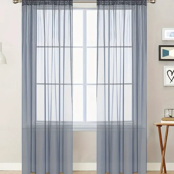 Solid Color Trilon Curtains, Gauze Curtains, Semi-Blackout Balcony Thin Curtains