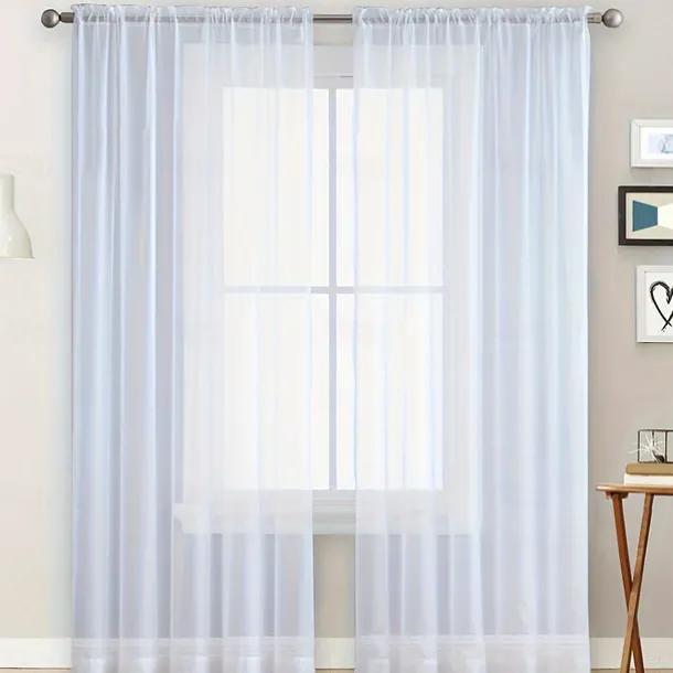 Solid Color Trilon Curtains, Gauze Curtains, Semi-Blackout Balcony Thin Curtains