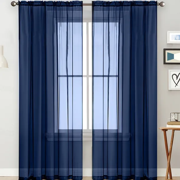 Solid Color Trilon Curtains, Gauze Curtains, Semi-Blackout Balcony Thin Curtains