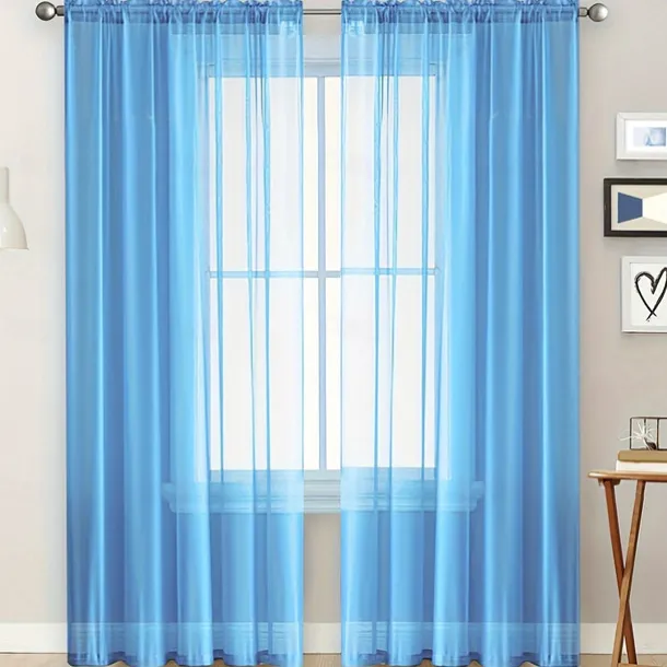 Solid Color Trilon Curtains, Gauze Curtains, Semi-Blackout Balcony Thin Curtains