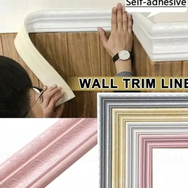 Solid Color Wallpaper Border Waistline Baseboard Peel and Stick Self Adhesive PVC/Vinyl Modern Waterproof Wall Decal for Room 230*10cm