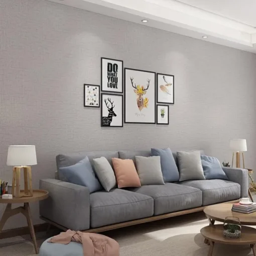 Solid Color Wallpaper Waterproof Plain Cloth Self Adhesive Wall Covering for Bedroom Living Room Wall Sticker 53x1000cm / 20.87''x393.7''