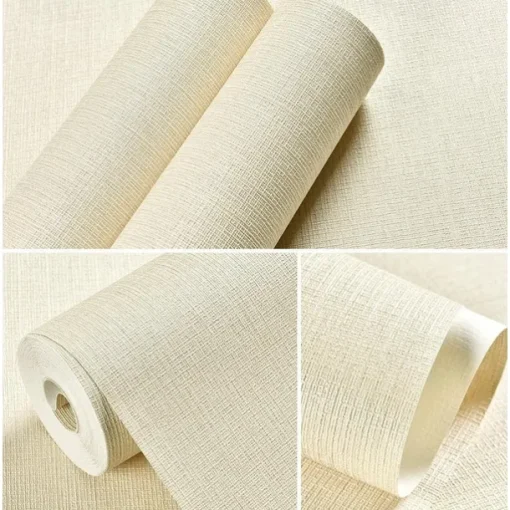 Solid Color Wallpaper Waterproof Plain Cloth Self Adhesive Wall Covering for Bedroom Living Room Wall Sticker 53x1000cm / 20.87''x393.7''