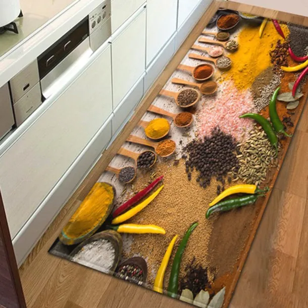 Spices Area Rug Kitchen Mat Non-Slip Oil Proof Floor Mat Livingroom Rug Indoor Outdoor Mat Bedroom Decor Bathroom Mat Entrance Rug Door Mat