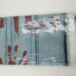 Spooky Halloween Door Decal - 71.65x28.35inch, Blood-Red Handprint Welcome Sign & Pumpkins, Plastic, Perfect for Party & Home Decor, Halloween Decorations