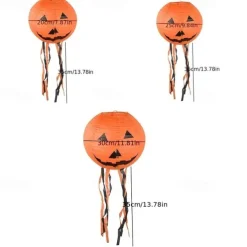 Spooky Halloween Pumpkin Lantern with Whisker Paper Perfect for Ghost Festival Atmosphere Arrangement and Home Decor