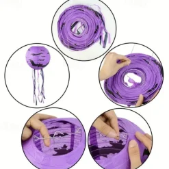 Spooky Halloween Pumpkin Lantern with Whisker Paper Perfect for Ghost Festival Atmosphere Arrangement and Home Decor