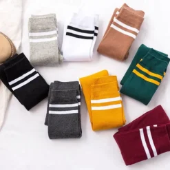 Spring And Autumn New Micro-pressure Stovepipe Over The Knee + Calf Socks Japanese Korean College Style Student High Stockings Football Socks