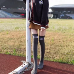Spring And Autumn New Micro-pressure Stovepipe Over The Knee + Calf Socks Japanese Korean College Style Student High Stockings Football Socks