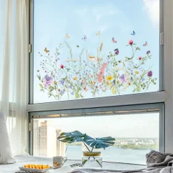 Spring Flower Butterfly Window Sticker Removable Home Decoration Glass Display Window Bathroom Bathtub Surface Electrostatic Sticker